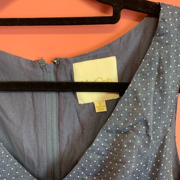 ModCloth Chambray Dotted Sleeveless Dress - Picture 4 of 7
